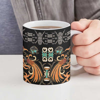 Black Batik Papua-inspired Pattern Ceramic Mug - Polynesian Pride