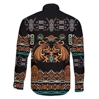 Black Batik Papua-inspired Pattern Family Matching Off The Shoulder Long Sleeve Dress and Hawaiian Shirt LT9 - Polynesian Pride