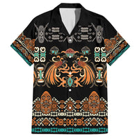 Black Batik Papua-inspired Pattern Family Matching Off Shoulder Maxi Dress and Hawaiian Shirt LT9 Dad's Shirt - Short Sleeve Black - Polynesian Pride