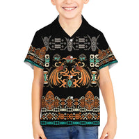 Black Batik Papua-inspired Pattern Family Matching Tank Maxi Dress and Hawaiian Shirt LT9 Son's Shirt Black - Polynesian Pride