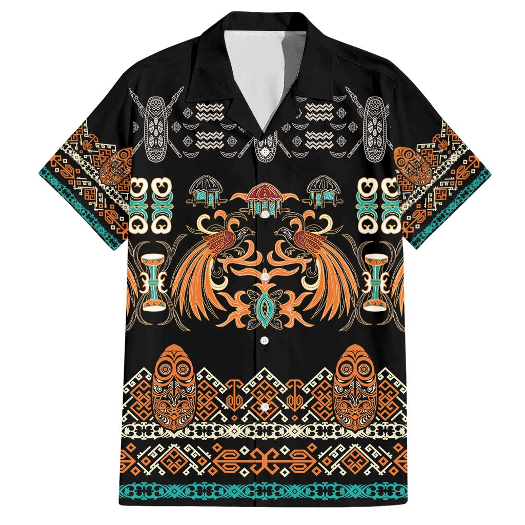 Black Batik Papua-inspired Pattern Hawaiian Shirt LT9 Black - Polynesian Pride