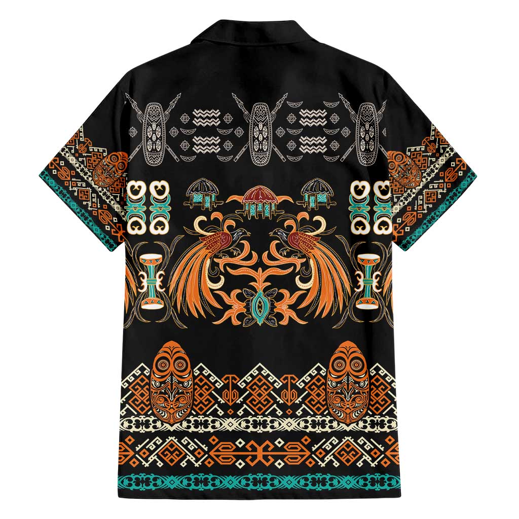 Black Batik Papua-inspired Pattern Hawaiian Shirt LT9 - Polynesian Pride
