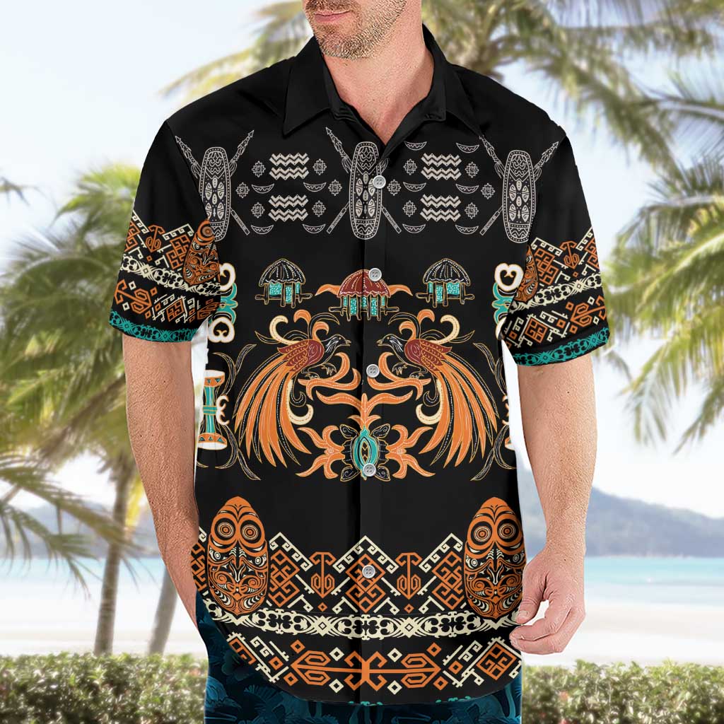Black Batik Papua-inspired Pattern Hawaiian Shirt LT9 - Polynesian Pride