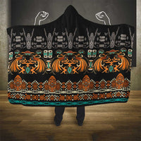 Black Batik Papua-inspired Pattern Hooded Blanket - Polynesian Pride
