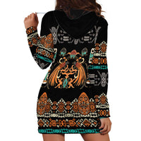 Black Batik Papua-inspired Pattern Hoodie Dress LT9 - Polynesian Pride