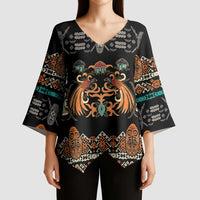 Black Batik Papua-inspired Pattern Kimono Sleeve Blouse - Polynesian Pride