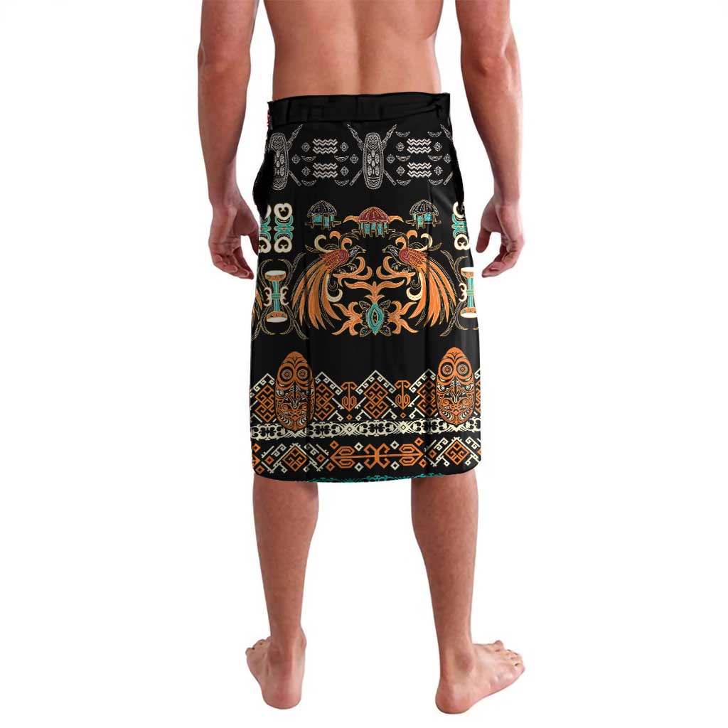 Black Batik Papua-inspired Pattern Lavalava - Polynesian Pride