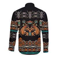 Black Batik Papua-inspired Pattern Long Sleeve Button Shirt LT9 - Polynesian Pride