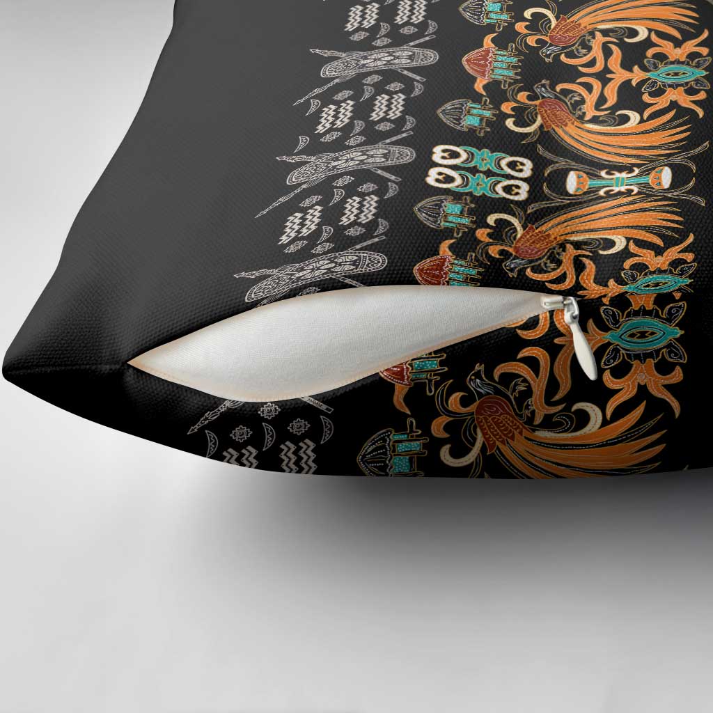 Black Batik Papua-inspired Pattern Pillow Cover - Polynesian Pride