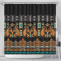 Black Batik Papua-inspired Pattern Shower Curtain - Polynesian Pride