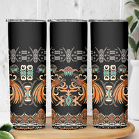 Black Batik Papua-inspired Pattern Skinny Tumbler - Polynesian Pride