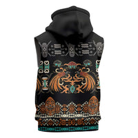 Black Batik Papua-inspired Pattern Sleeveless Hoodie LT9 - Polynesian Pride