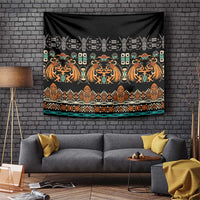 Black Batik Papua-inspired Pattern Tapestry - Polynesian Pride