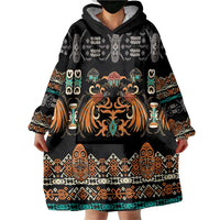 Black Batik Papua-inspired Pattern Wearable Blanket Hoodie LT9 - Polynesian Pride