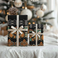 Black Batik Papua-inspired Pattern Wrapping Paper LT9 - Polynesian Pride