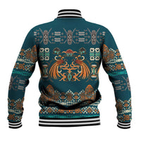 Dark Cyan Blue Batik Papua-inspired Pattern Baseball Jacket LT9 - Polynesian Pride
