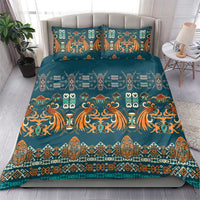 Dark Cyan Blue Batik Papua-inspired Pattern Bedding Set - Polynesian Pride