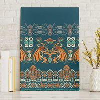 Dark Cyan Blue Batik Papua-inspired Pattern Canvas Wall Art LT9 Without Frame Blue - Polynesian Pride