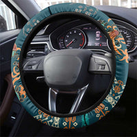 Dark Cyan Blue Batik Papua-inspired Pattern Steering Wheel Cover LT9 - Polynesian Pride