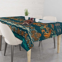 Dark Cyan Blue Batik Papua-inspired Pattern Tablecloth LT9 - Polynesian Pride