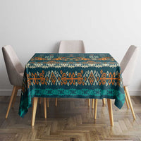 Dark Cyan Blue Batik Papua-inspired Pattern Tablecloth LT9 - Polynesian Pride