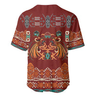 Oxblood Batik Papua-inspired Pattern Baseball Jersey - Polynesian Pride