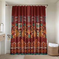 Oxblood Batik Papua-inspired Pattern Bathroom Set - Polynesian Pride