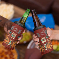Oxblood Batik Papua-inspired Pattern 4 in 1 Can Cooler Tumbler LT9 - Polynesian Pride