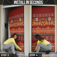 Oxblood Batik Papua-inspired Pattern Door Cover LT9 - Polynesian Pride