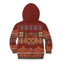Oxblood Batik Papua-inspired Pattern Kid Hoodie - Polynesian Pride