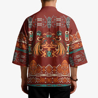 Oxblood Batik Papua-inspired Pattern Kimono - Polynesian Pride