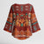 Oxblood Batik Papua-inspired Pattern Kimono Sleeve Blouse - Polynesian Pride