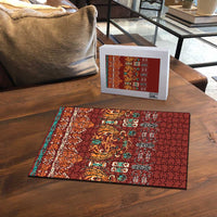 Oxblood Batik Papua-inspired Pattern Puzzle - Polynesian Pride