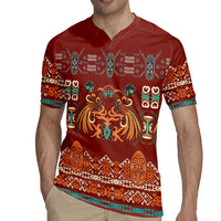 Oxblood Batik Papua-inspired Pattern Rugby Jersey LT9 - Polynesian Pride