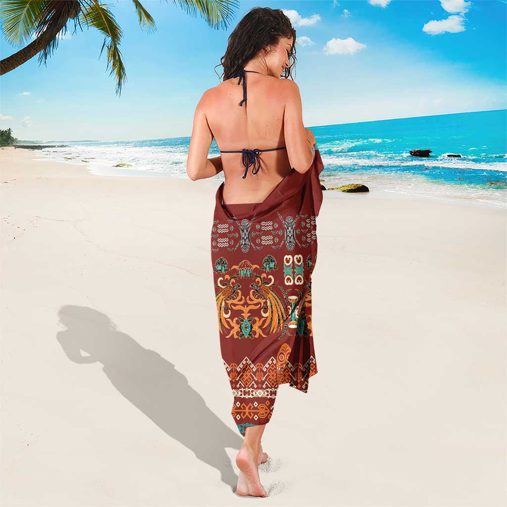 Oxblood Batik Papua-inspired Pattern Sarong - Polynesian Pride