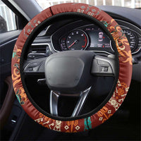 Oxblood Batik Papua-inspired Pattern Steering Wheel Cover LT9 - Polynesian Pride