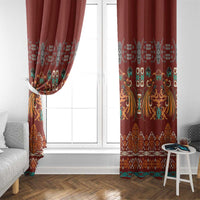 Oxblood Batik Papua-inspired Pattern Window Curtain - Polynesian Pride