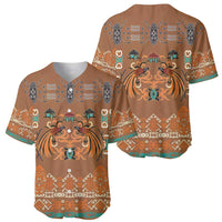 Terracotta Batik Papua-inspired Pattern Baseball Jersey - Polynesian Pride