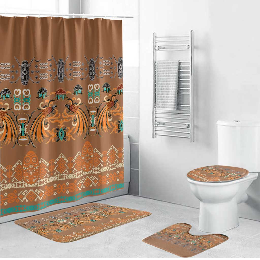Terracotta Batik Papua-inspired Pattern Bathroom Set - Polynesian Pride