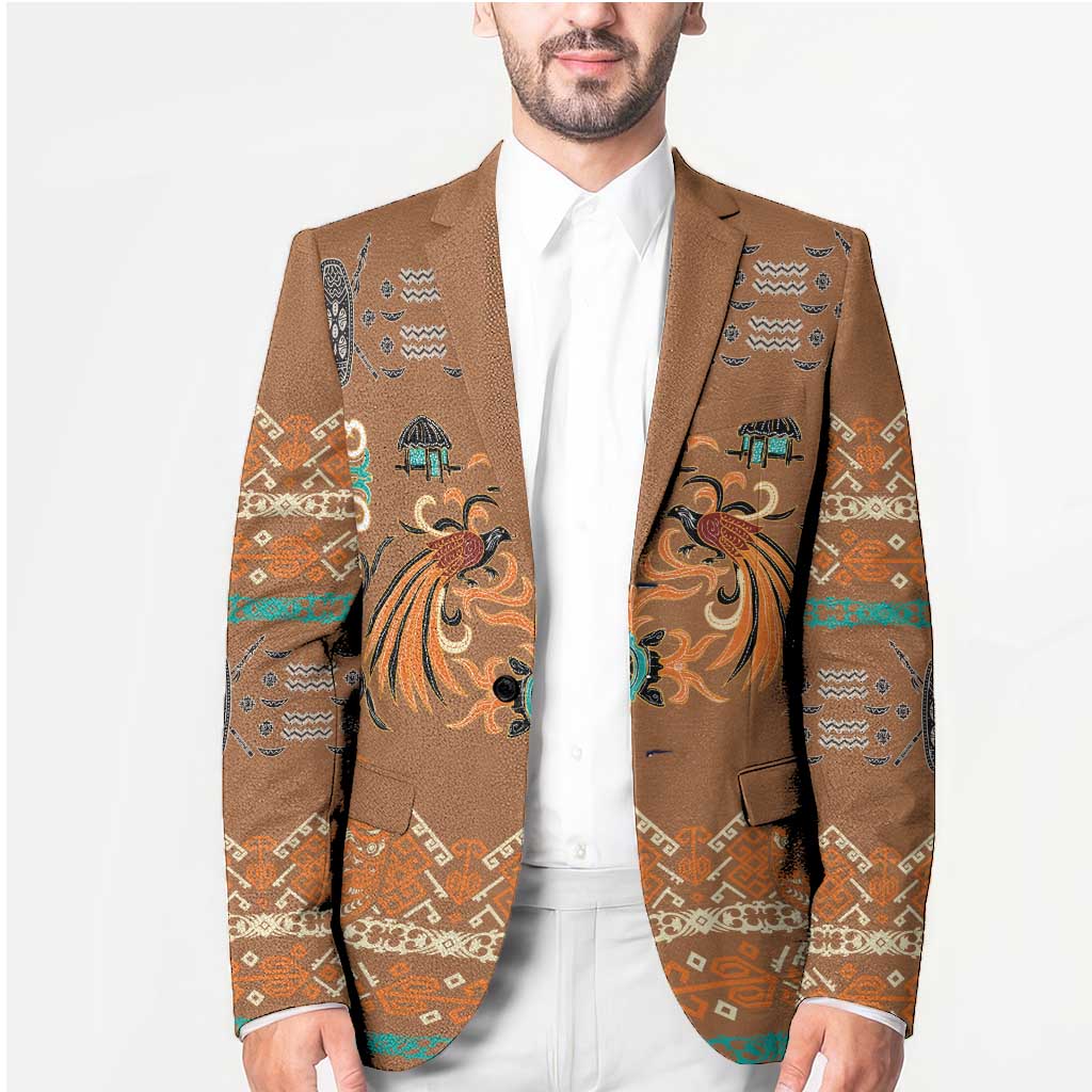 Terracotta Batik Papua-inspired Pattern Blazer - Polynesian Pride