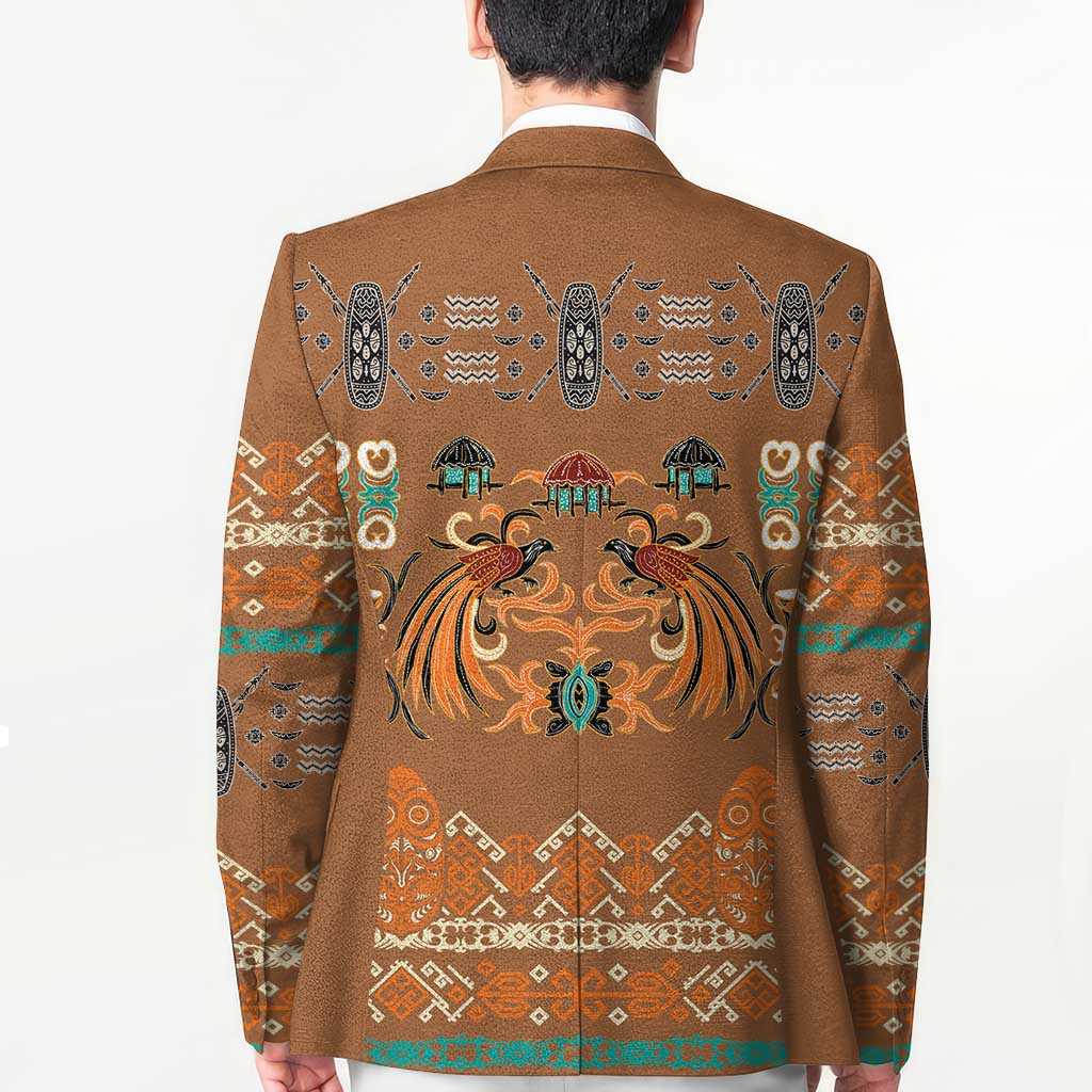 Terracotta Batik Papua-inspired Pattern Blazer - Polynesian Pride