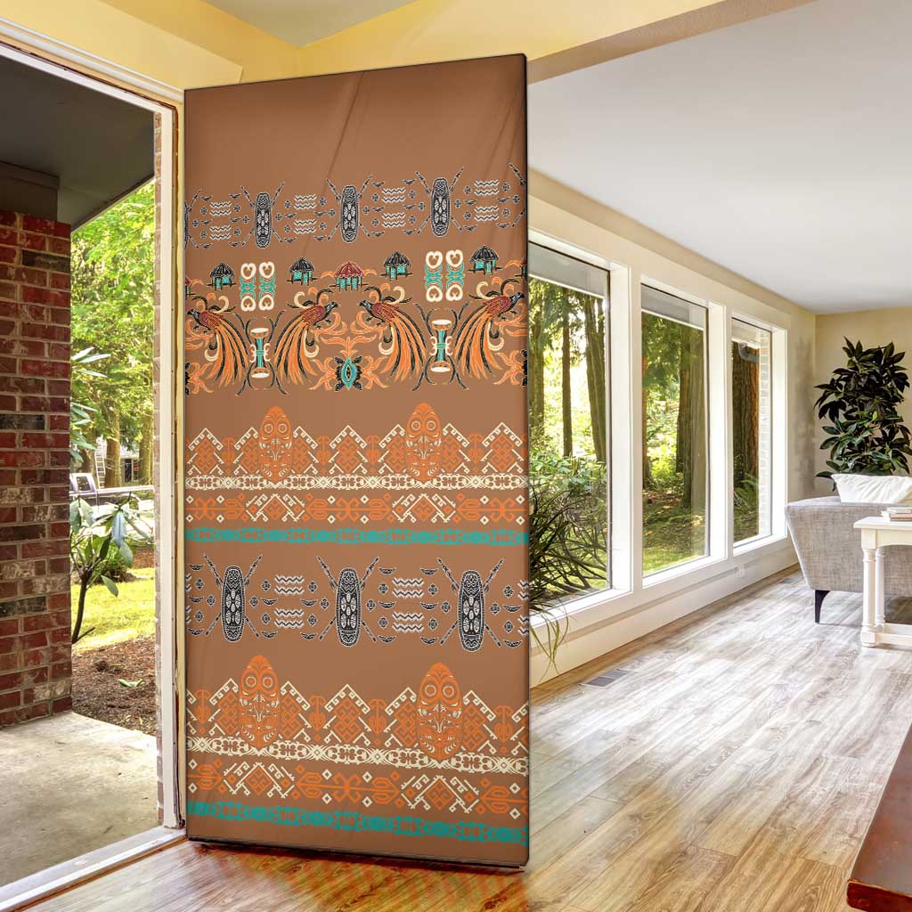 Terracotta Batik Papua-inspired Pattern Door Cover LT9 - Polynesian Pride