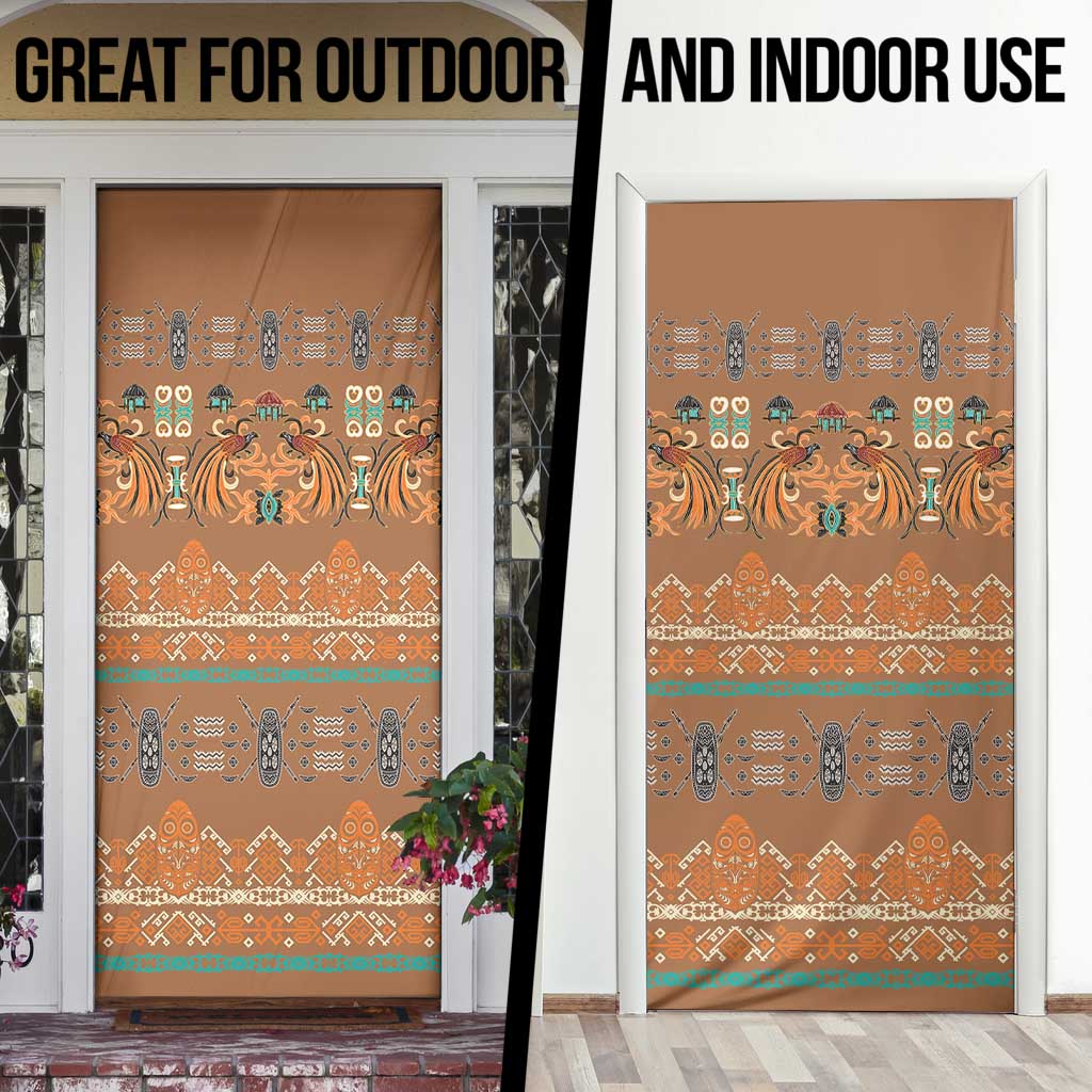 Terracotta Batik Papua-inspired Pattern Door Cover LT9 - Polynesian Pride