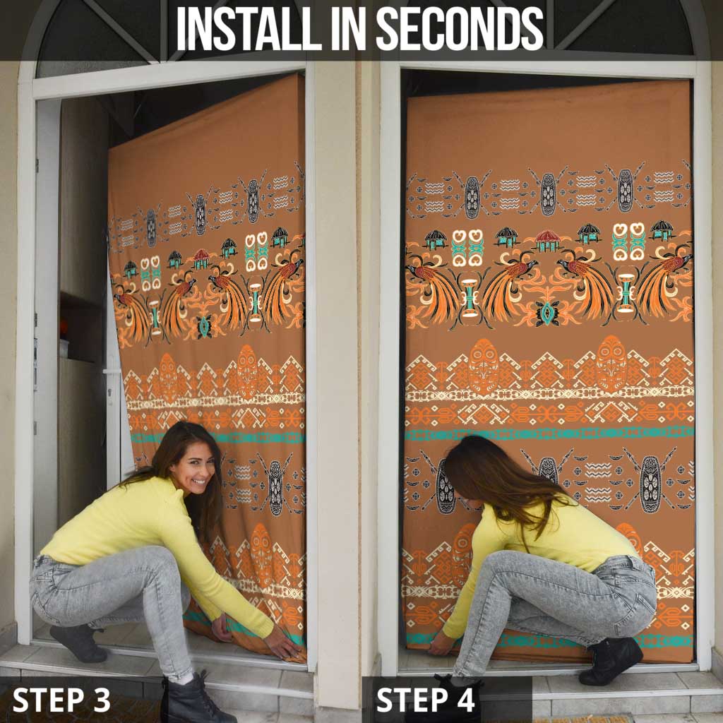 Terracotta Batik Papua-inspired Pattern Door Cover LT9 - Polynesian Pride
