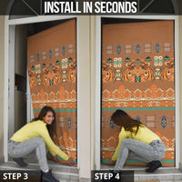 Terracotta Batik Papua-inspired Pattern Door Cover LT9 - Polynesian Pride