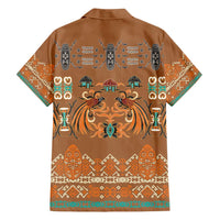 Terracotta Batik Papua-inspired Pattern Family Matching Tank Maxi Dress and Hawaiian Shirt LT9 - Polynesian Pride