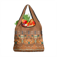 Terracotta Batik Papua-inspired Pattern Grocery Bag LT9 1-pack One Size Gold - Polynesian Pride