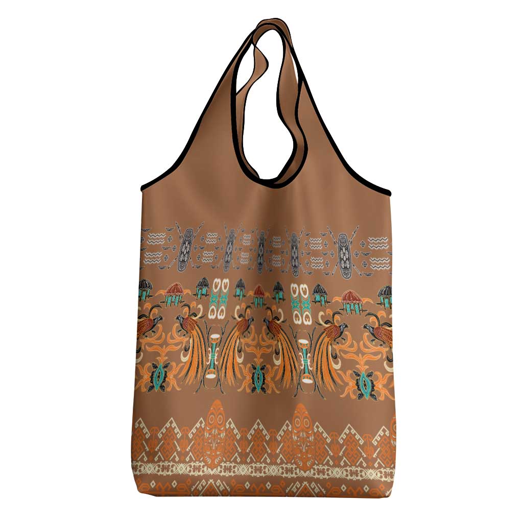 Terracotta Batik Papua-inspired Pattern Grocery Bag LT9 - Polynesian Pride