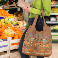 Terracotta Batik Papua-inspired Pattern Grocery Bag LT9 - Polynesian Pride