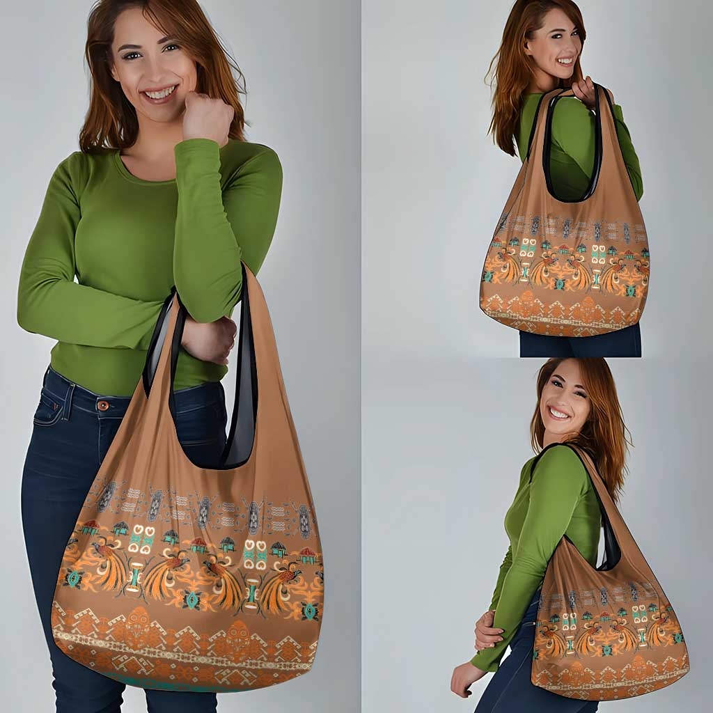 Terracotta Batik Papua-inspired Pattern Grocery Bag LT9 - Polynesian Pride